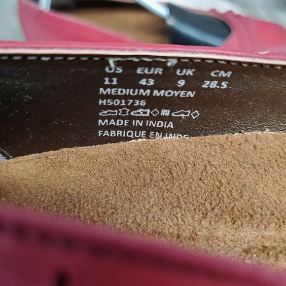 Hush Puppies Shoes Womens Size 11 Red Leather Burlesque Brogue Flats - Picture 9 of 10